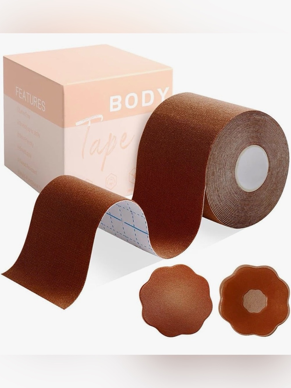 Skin-Tone Body Tape & Nipple Covers - Brown